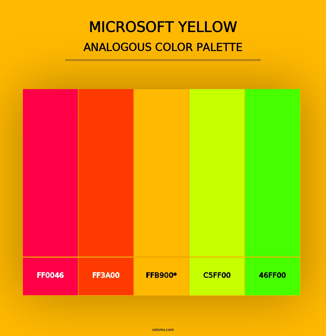 Microsoft Yellow - Analogous Color Palette