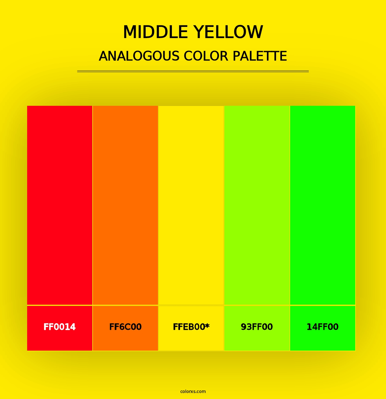 Middle Yellow - Analogous Color Palette