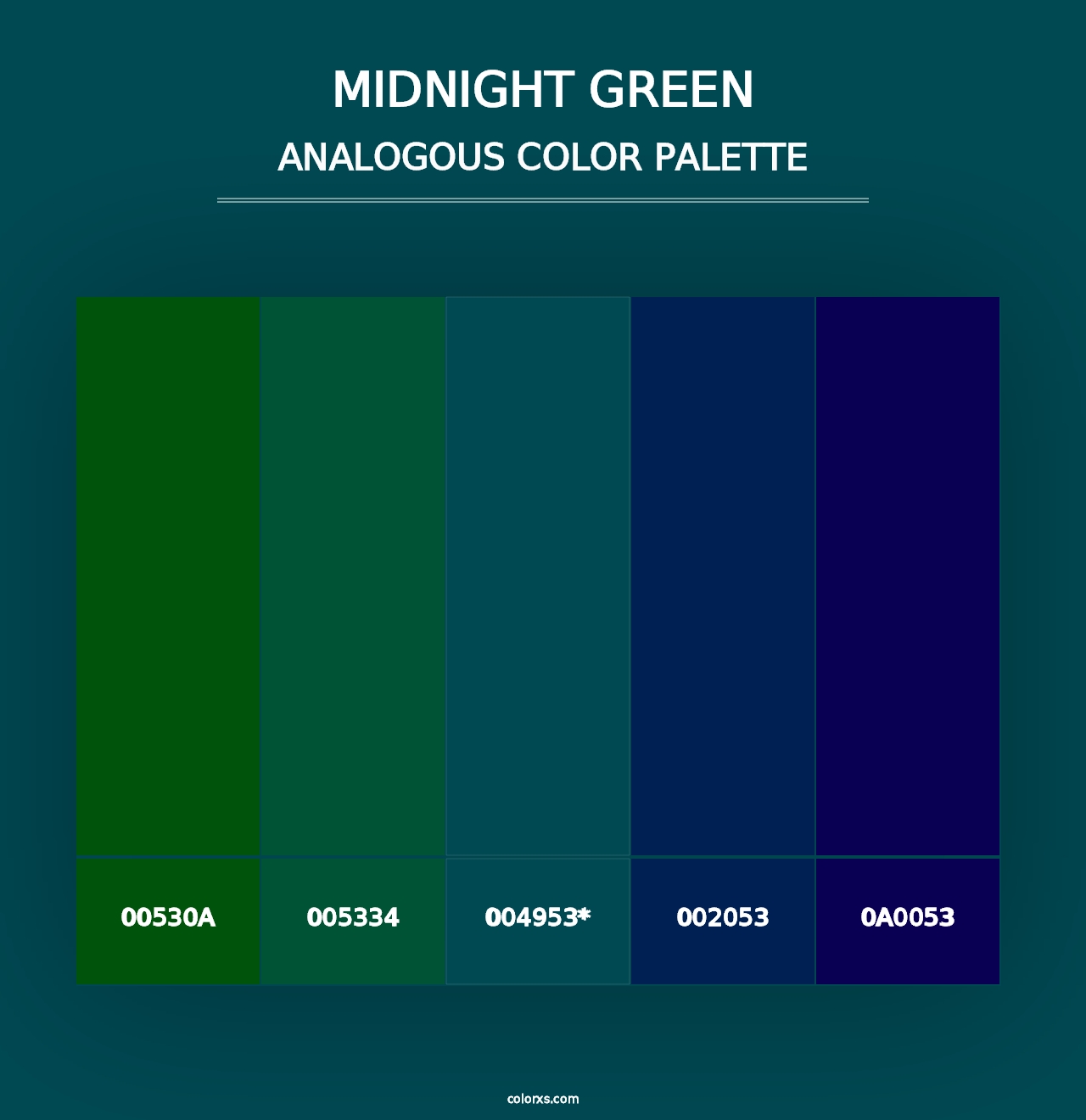 Midnight Green - Analogous Color Palette