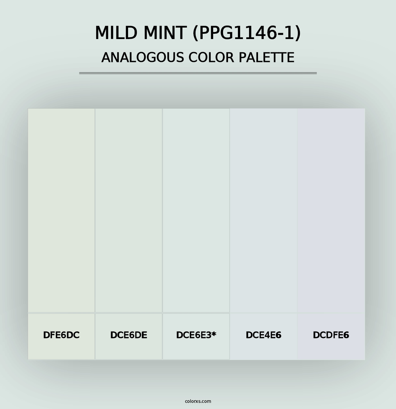 Mild Mint (PPG1146-1) - Analogous Color Palette