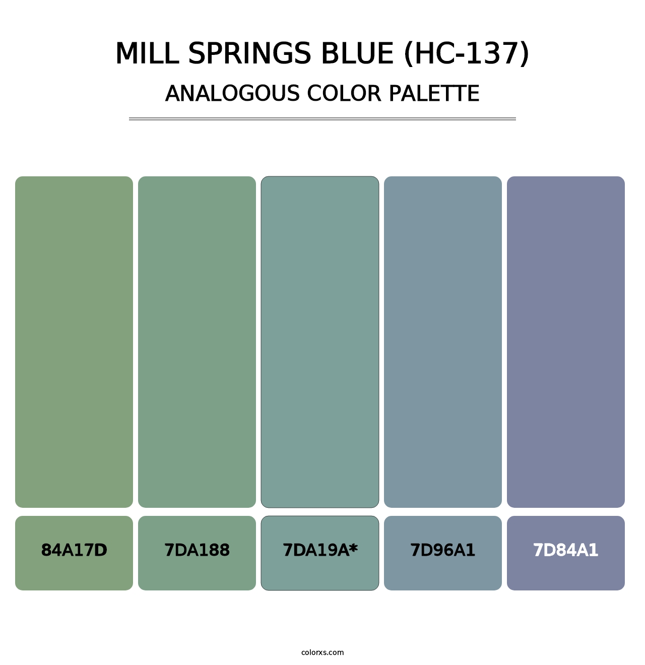Mill Springs Blue (HC-137) - Analogous Color Palette