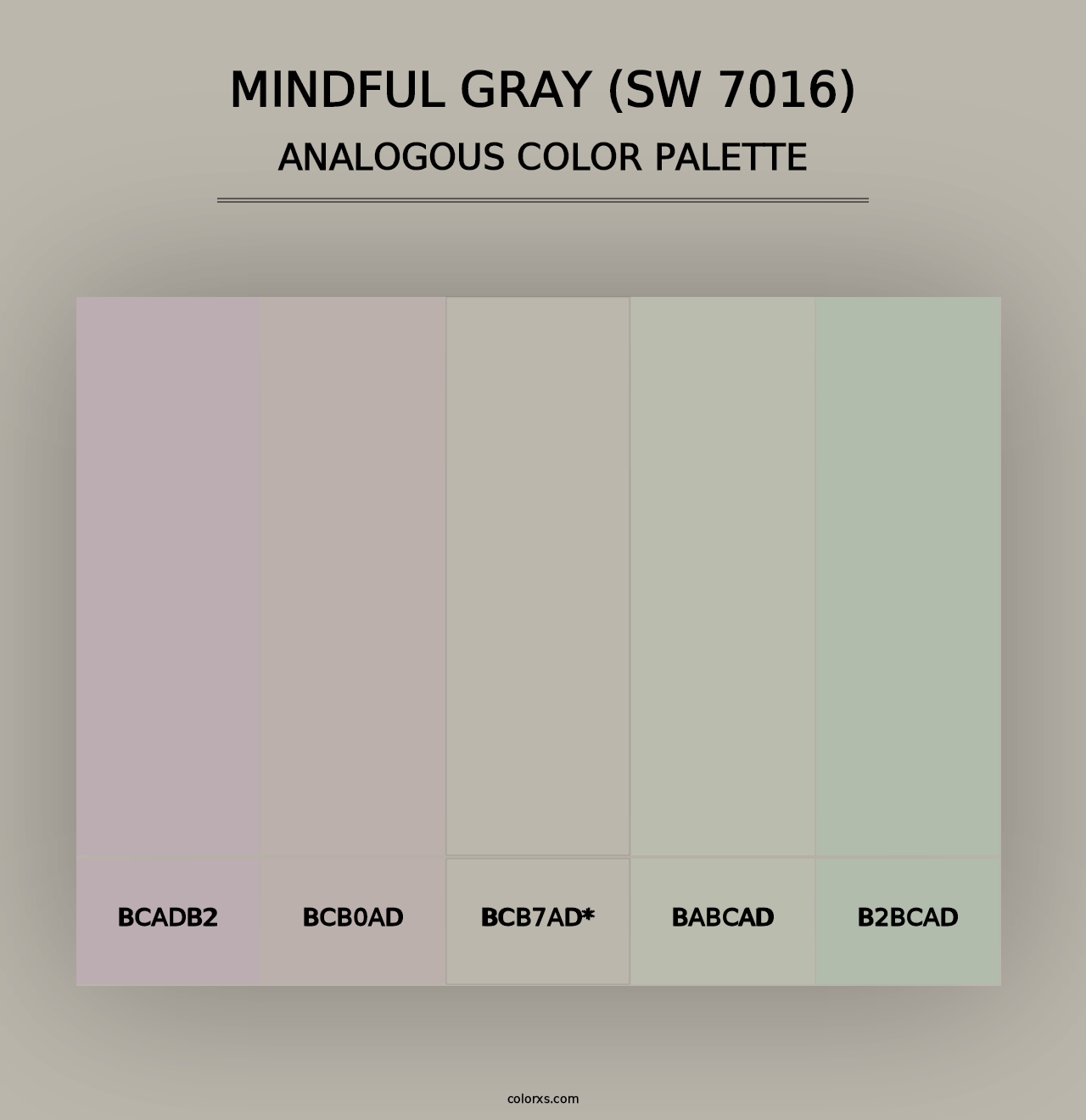 Mindful Gray (SW 7016) - Analogous Color Palette