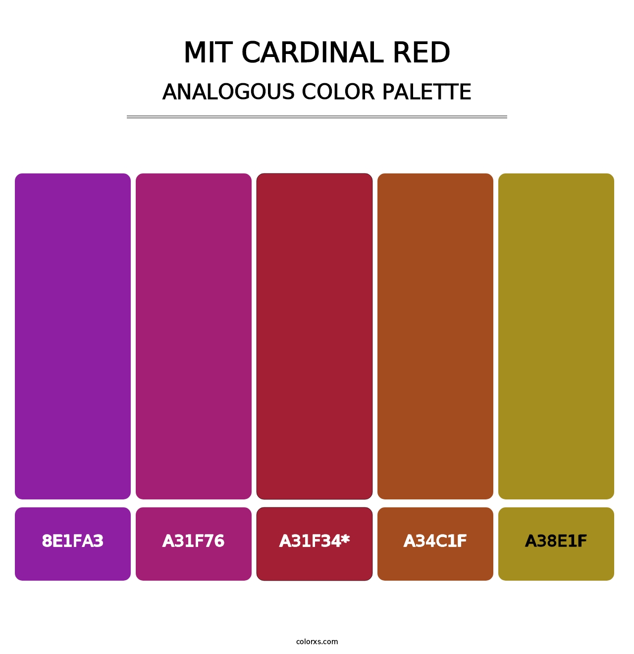 MIT Cardinal Red - Analogous Color Palette