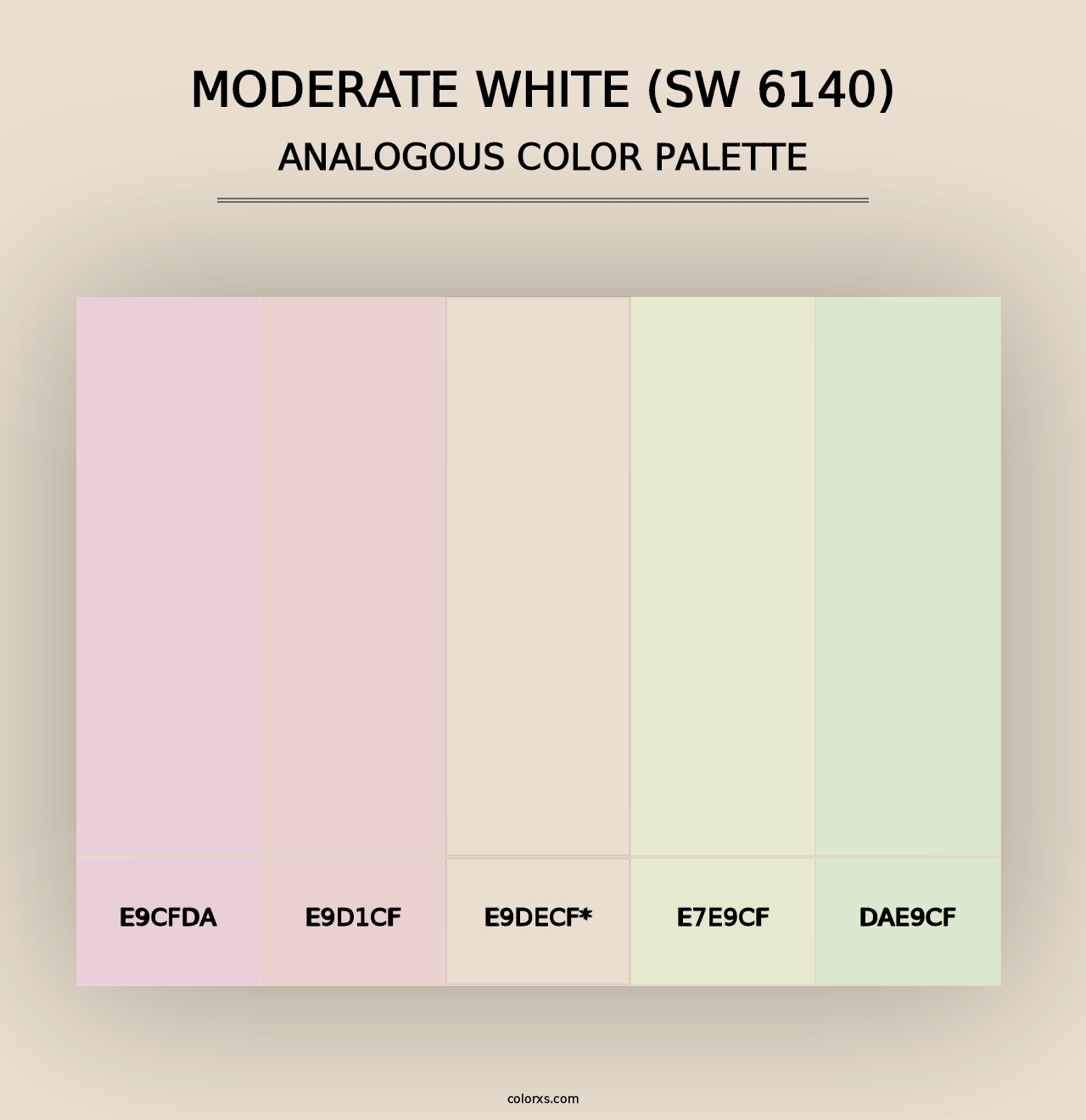 Moderate White (SW 6140) - Analogous Color Palette