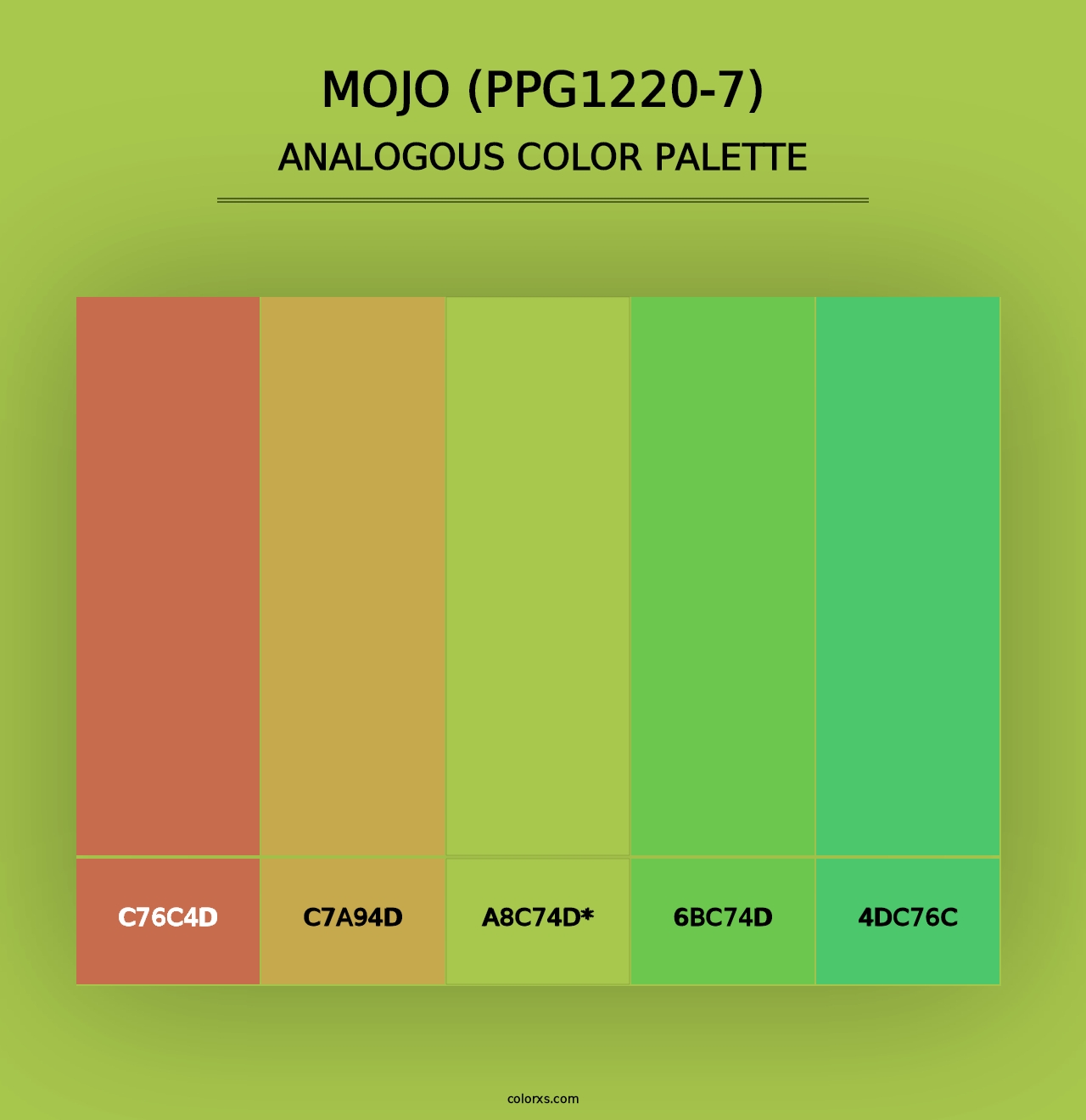 Mojo (PPG1220-7) - Analogous Color Palette