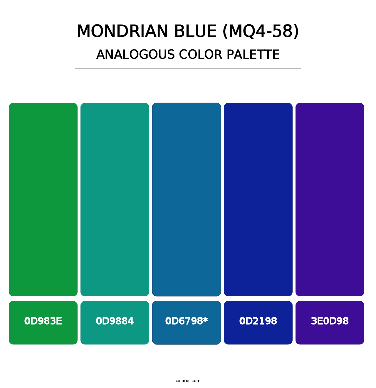 Mondrian Blue (MQ4-58) - Analogous Color Palette