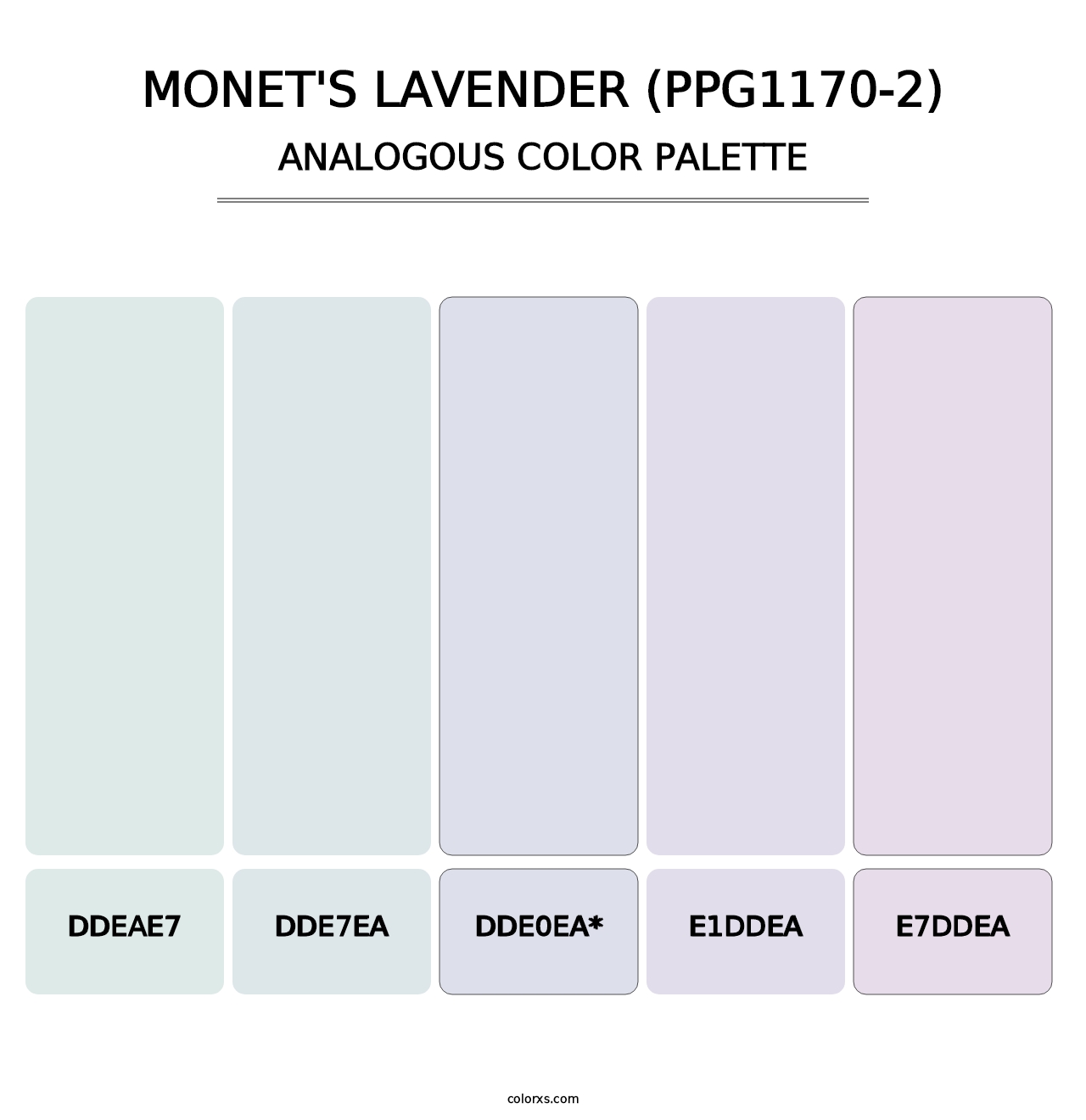 Monet's Lavender (PPG1170-2) - Analogous Color Palette