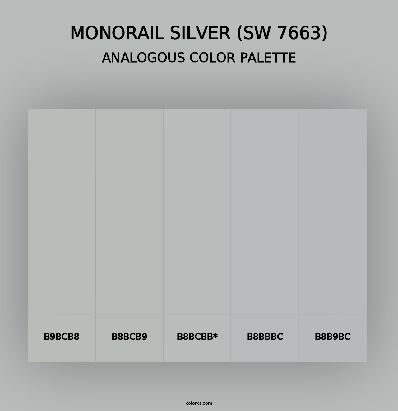 Monorail Silver (SW 7663) - Analogous Color Palette