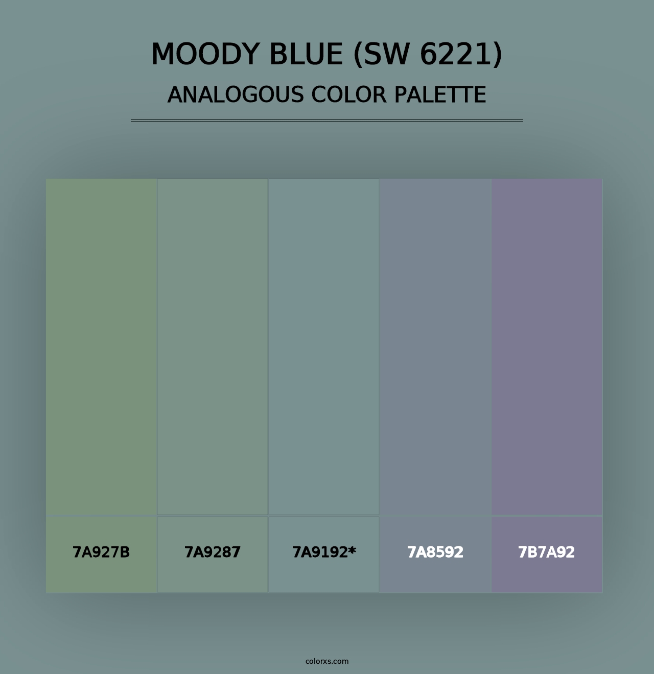 Moody Blue (SW 6221) - Analogous Color Palette