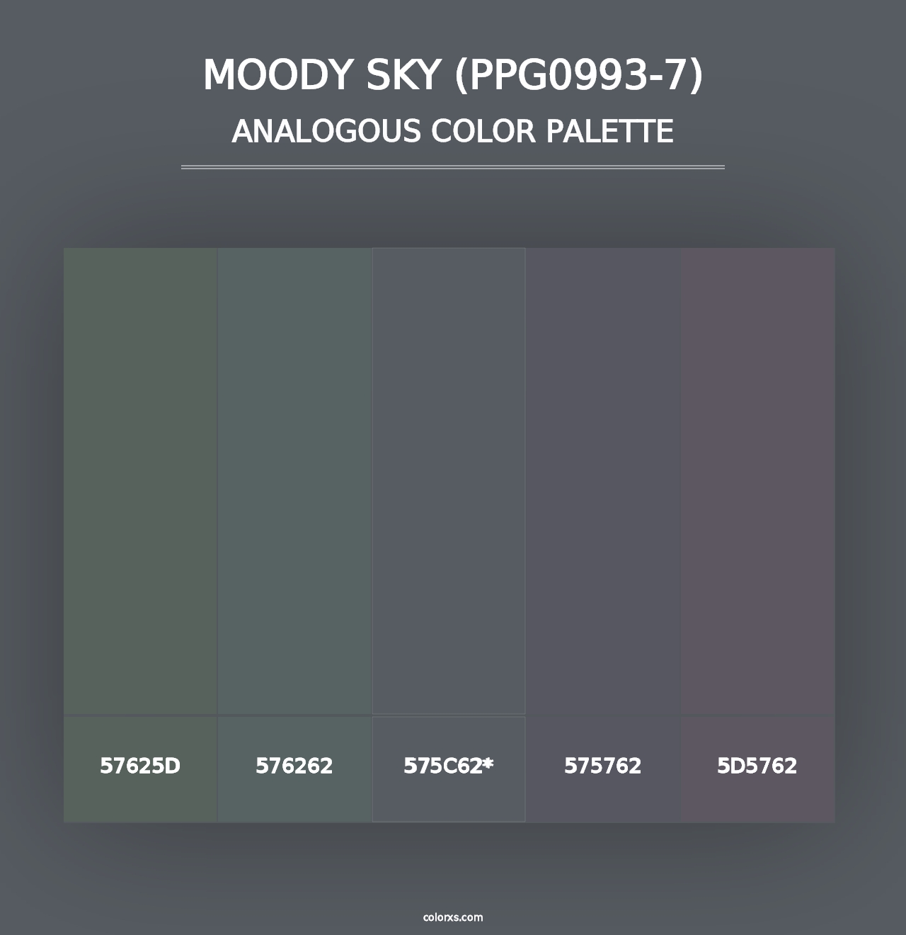 Moody Sky (PPG0993-7) - Analogous Color Palette