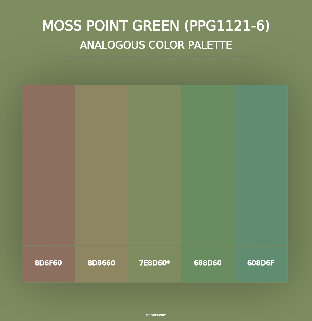 Moss Point Green (PPG1121-6) - Analogous Color Palette