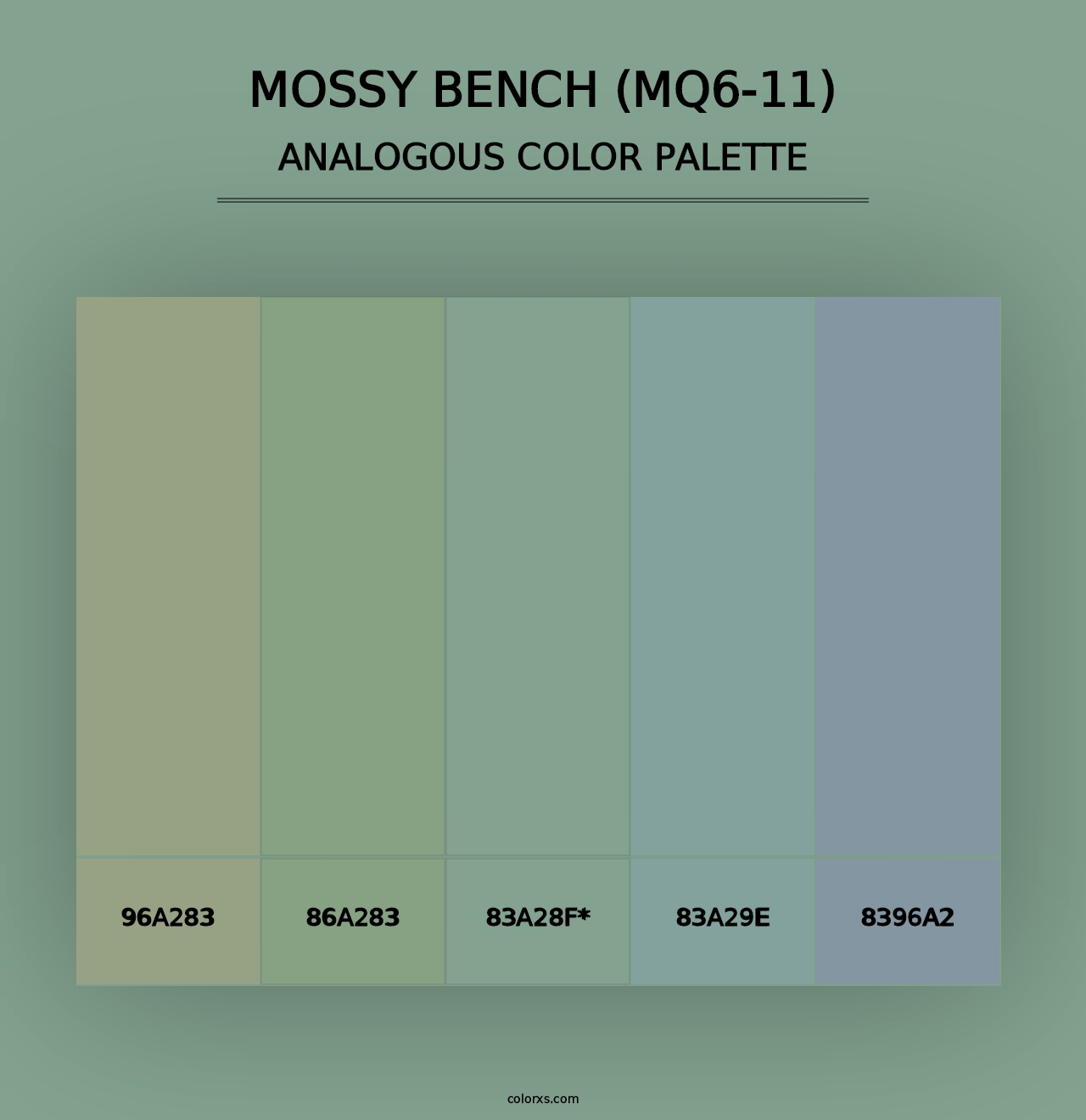 Mossy Bench (MQ6-11) - Analogous Color Palette