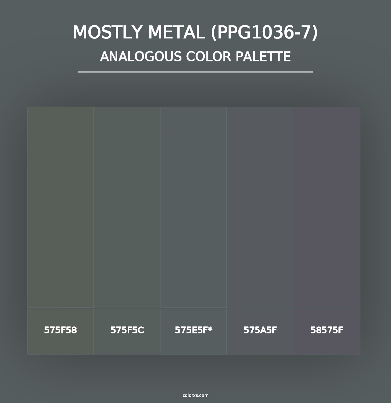 Mostly Metal (PPG1036-7) - Analogous Color Palette