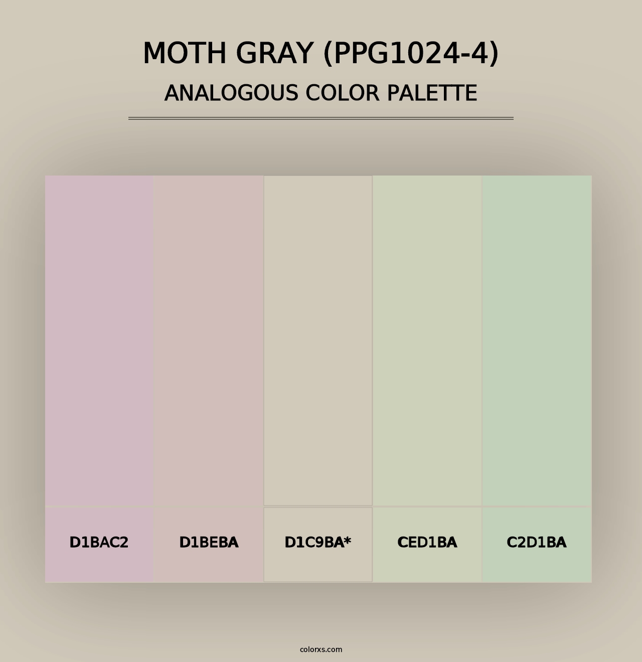 Moth Gray (PPG1024-4) - Analogous Color Palette