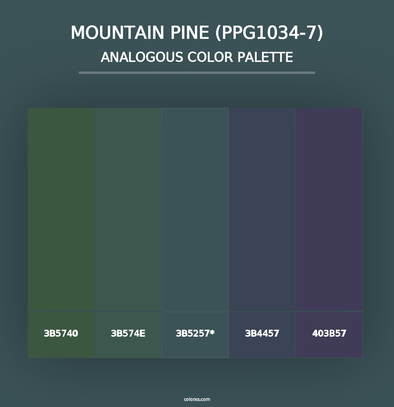 Mountain Pine (PPG1034-7) - Analogous Color Palette