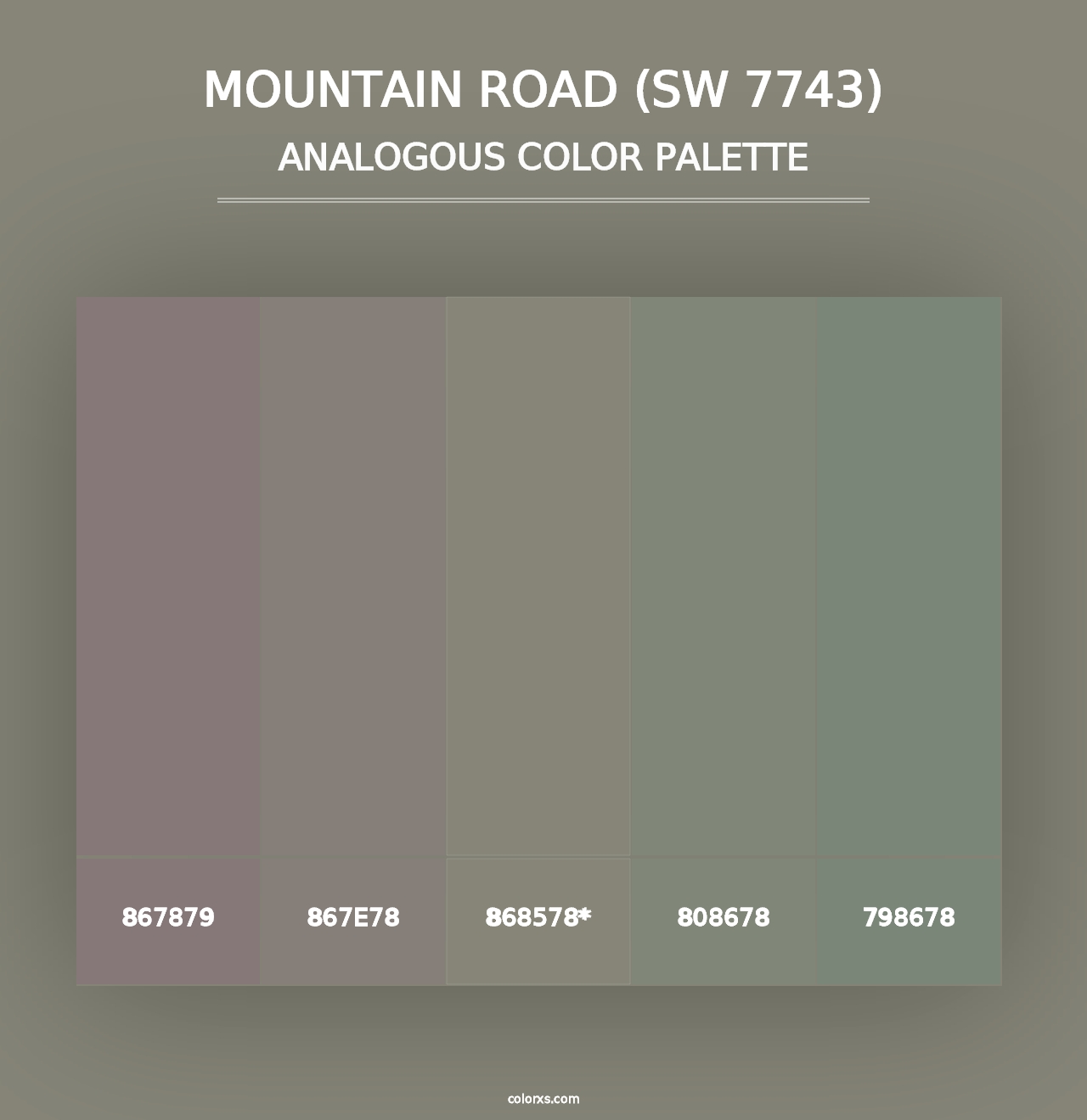 Mountain Road (SW 7743) - Analogous Color Palette