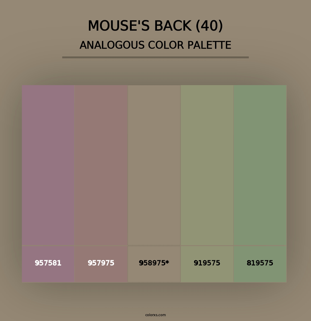 Mouse's Back (40) - Analogous Color Palette