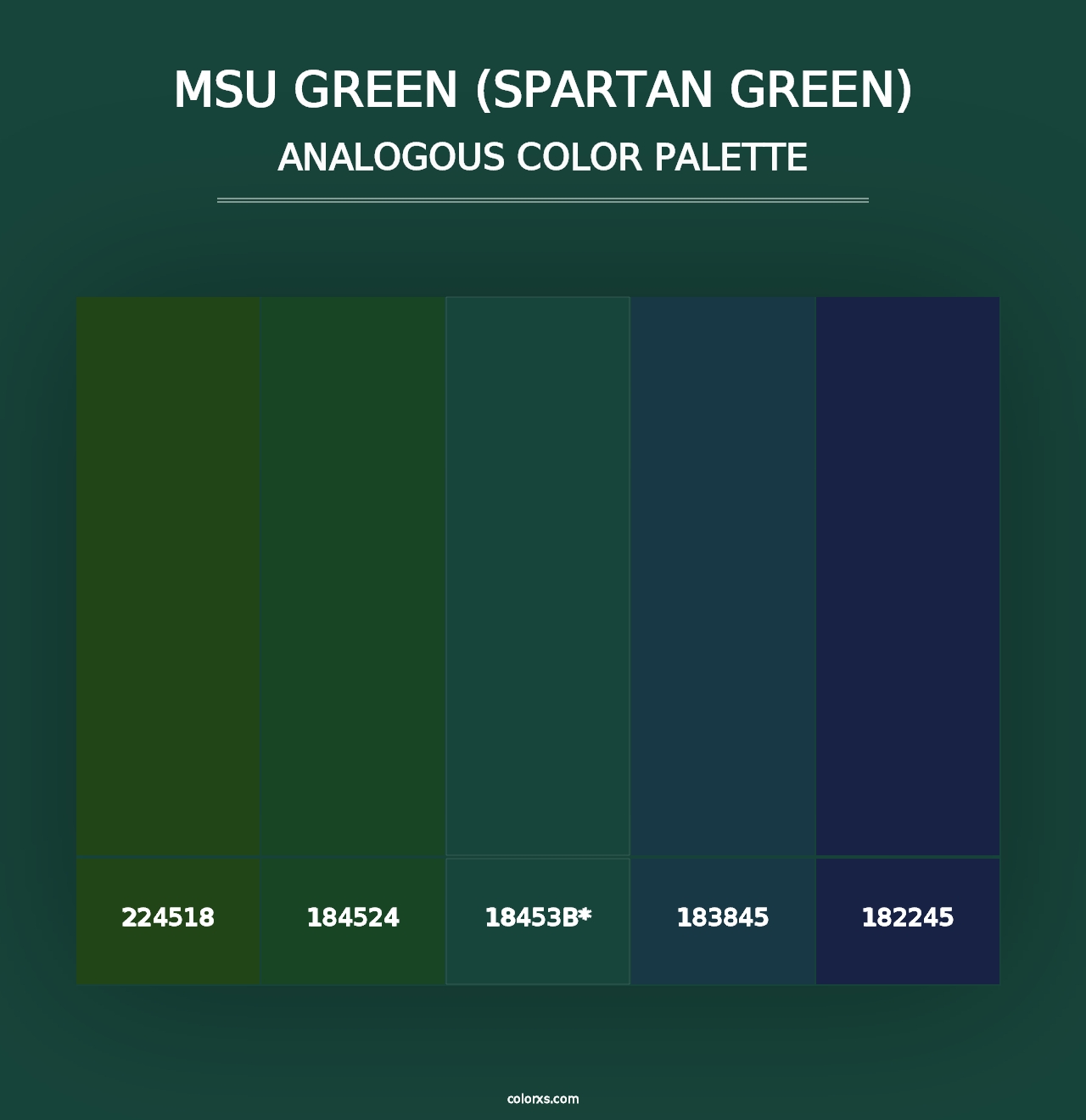 MSU Green (Spartan Green) - Analogous Color Palette