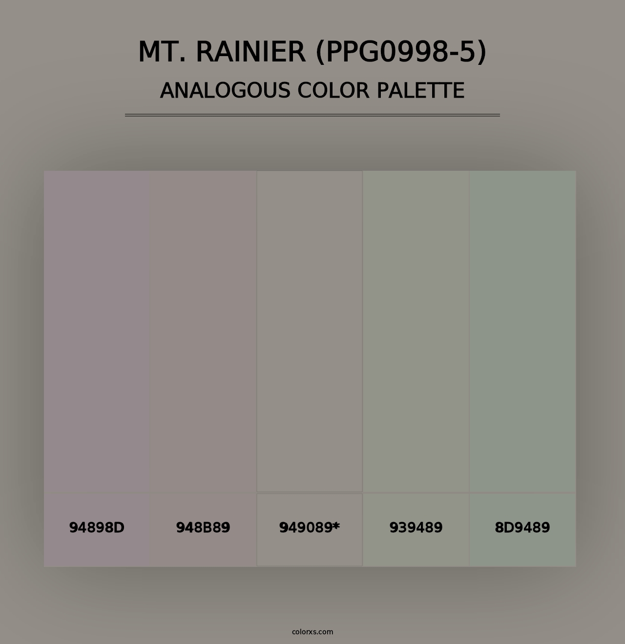 Mt. Rainier (PPG0998-5) - Analogous Color Palette