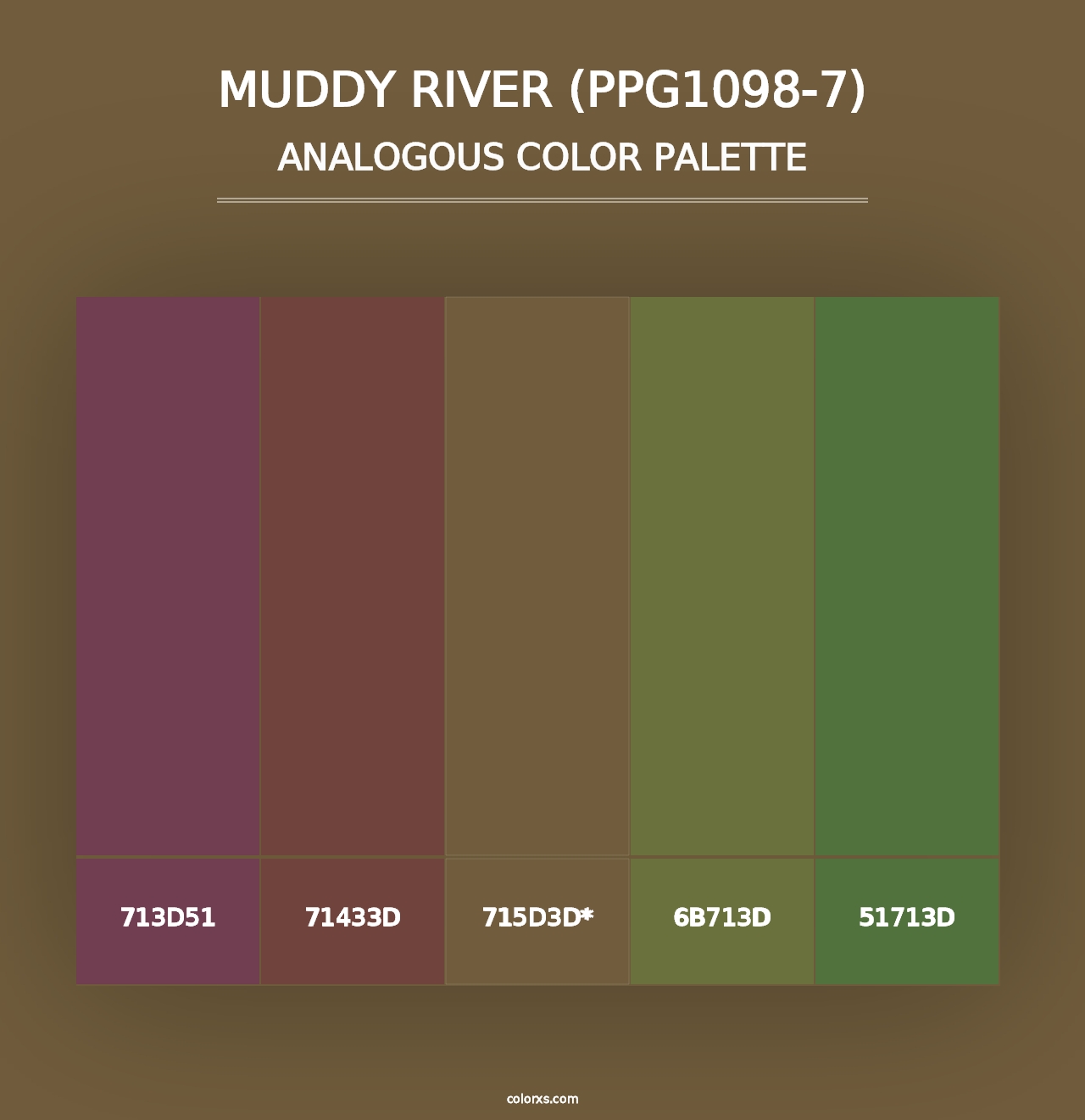 Muddy River (PPG1098-7) - Analogous Color Palette