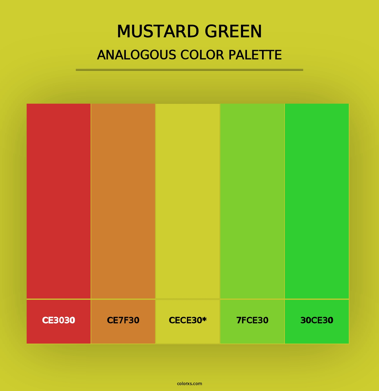 Mustard Green - Analogous Color Palette