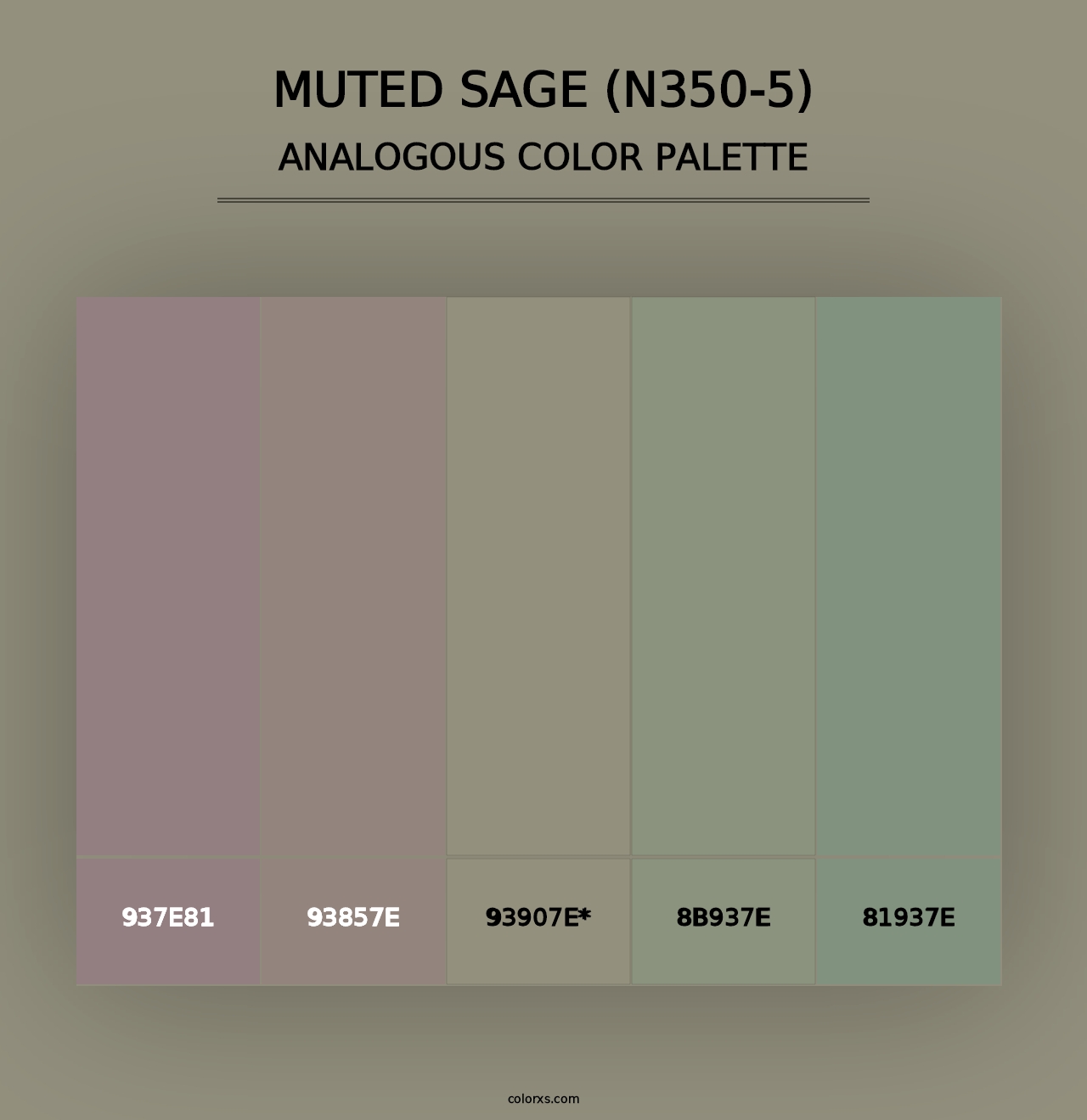 Muted Sage (N350-5) - Analogous Color Palette