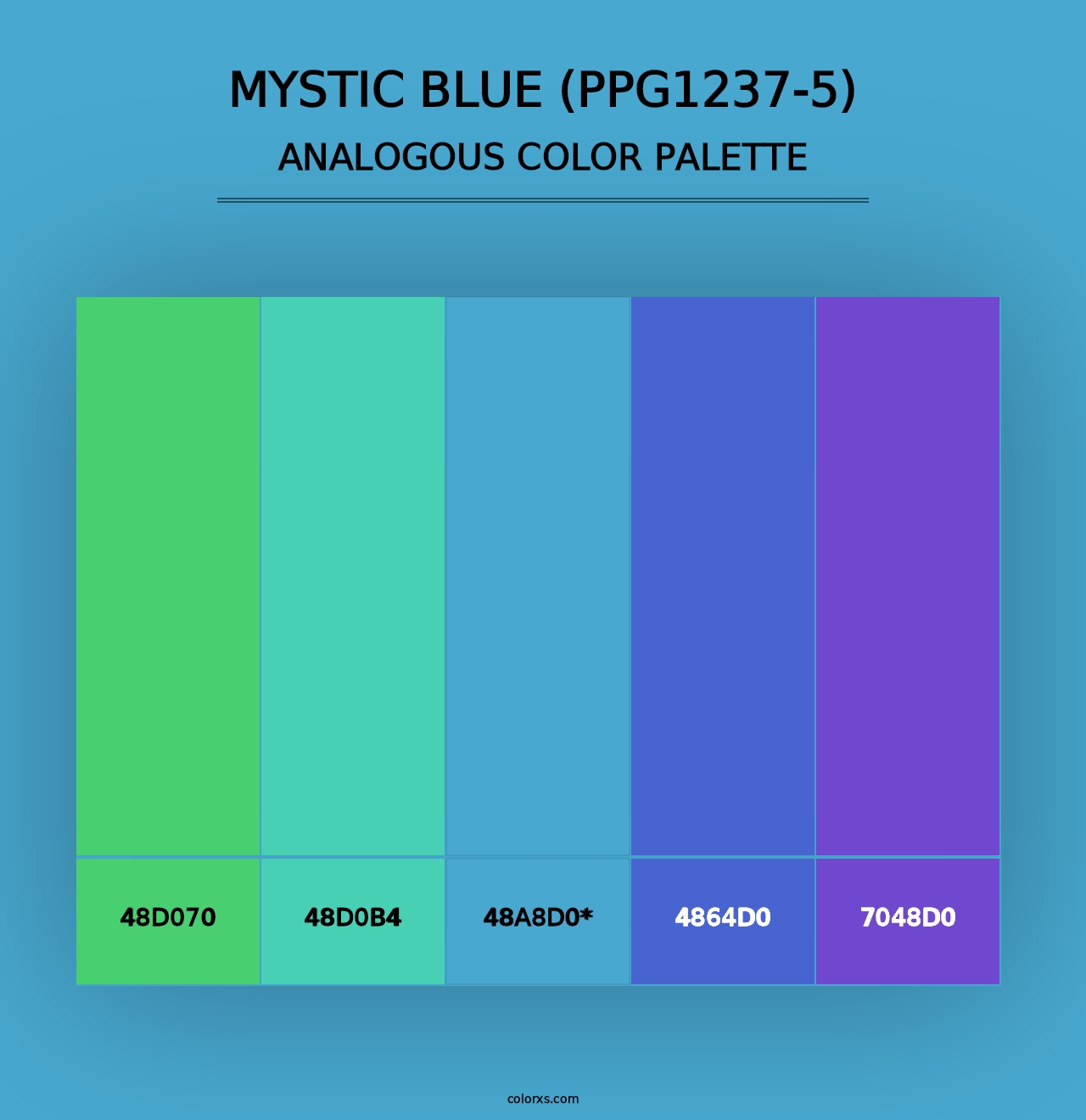 Mystic Blue (PPG1237-5) - Analogous Color Palette