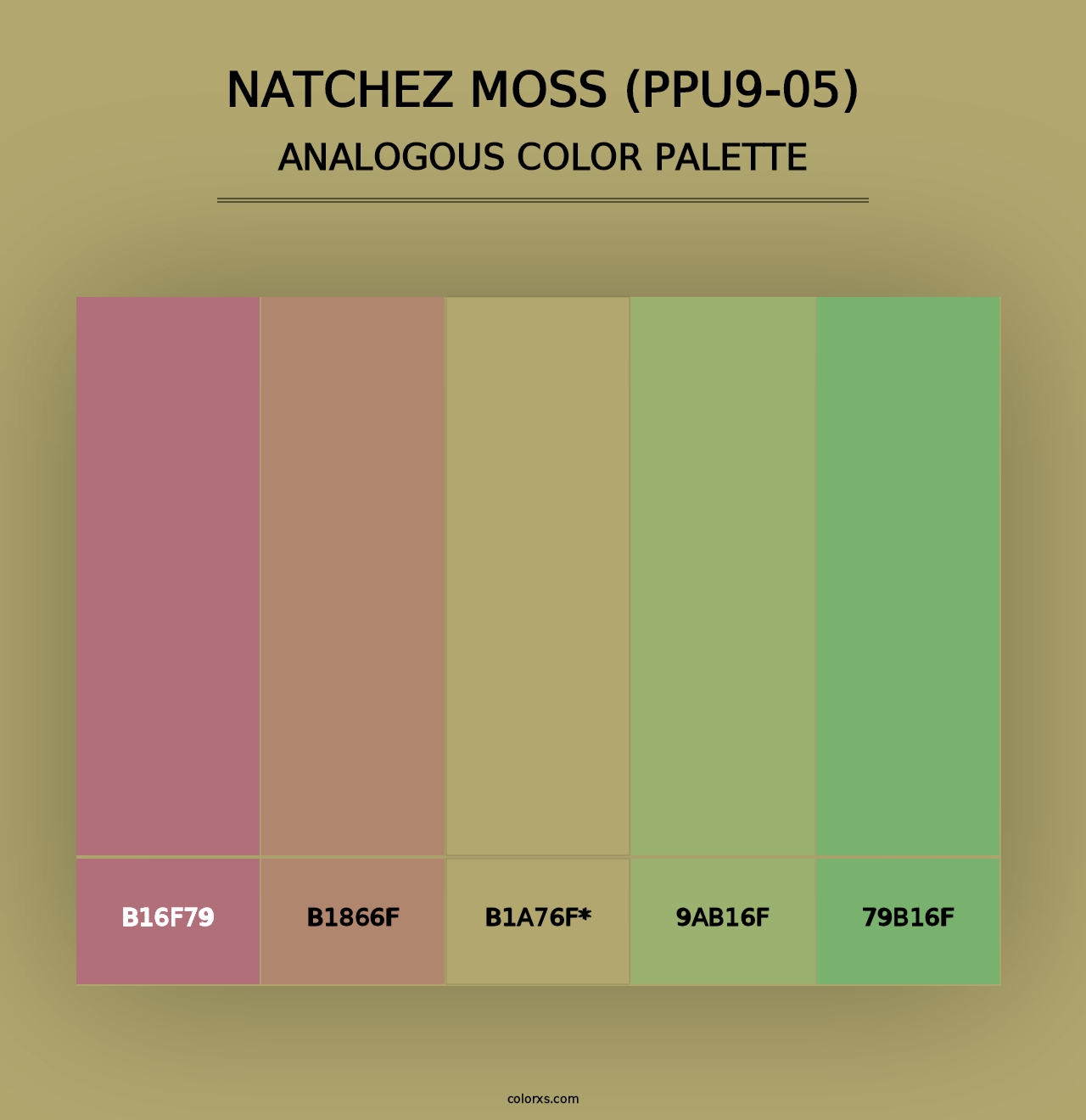 Natchez Moss (PPU9-05) - Analogous Color Palette