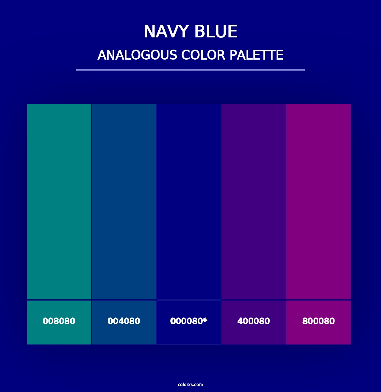 Navy Blue - Analogous Color Palette