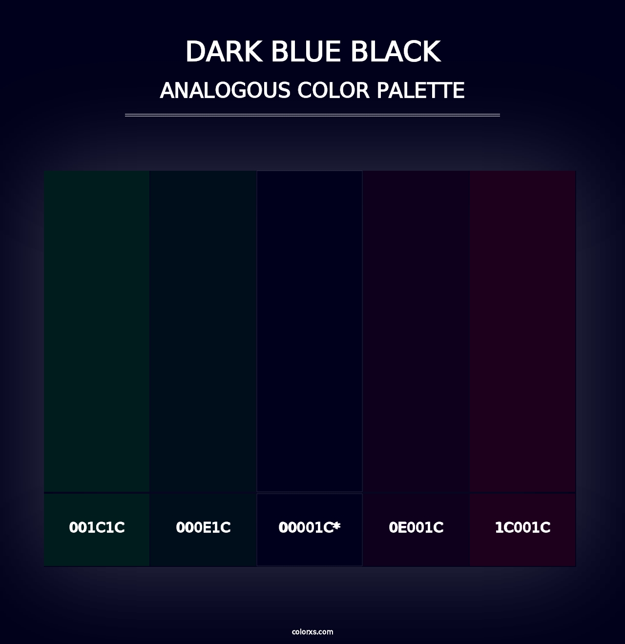 Dark Blue Black - Analogous Color Palette