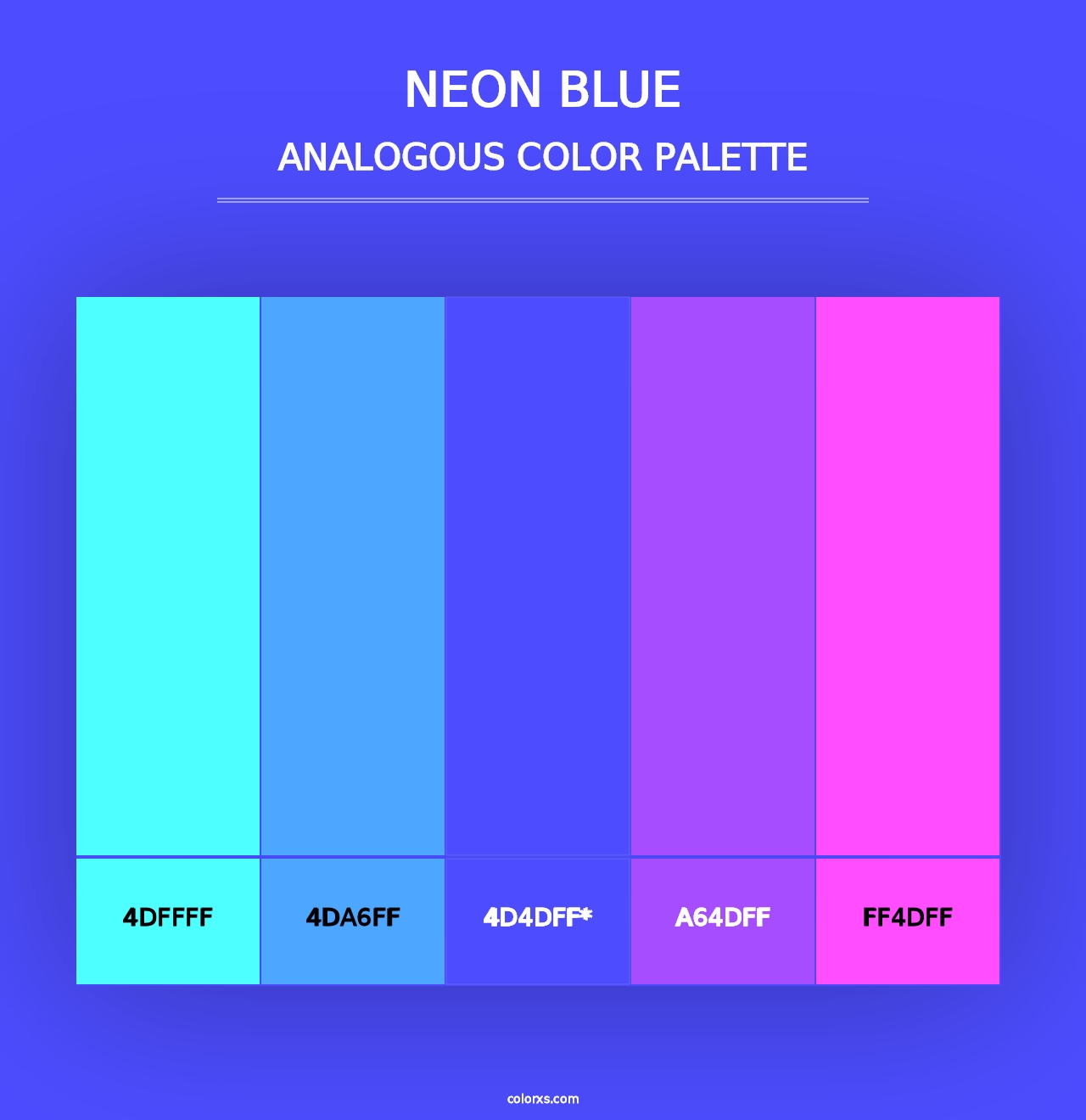 Neon Blue - Analogous Color Palette