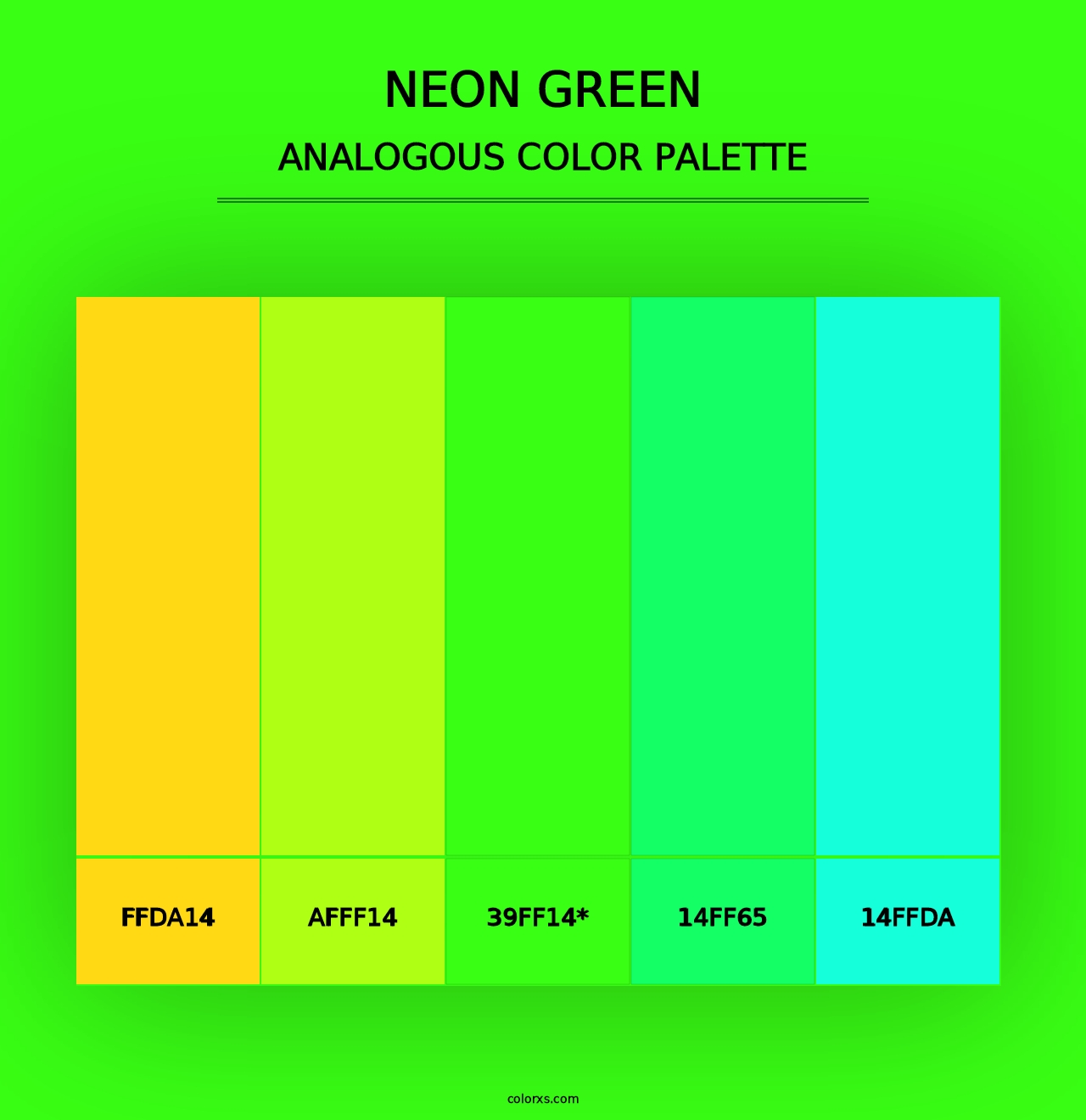 Neon Green - Analogous Color Palette