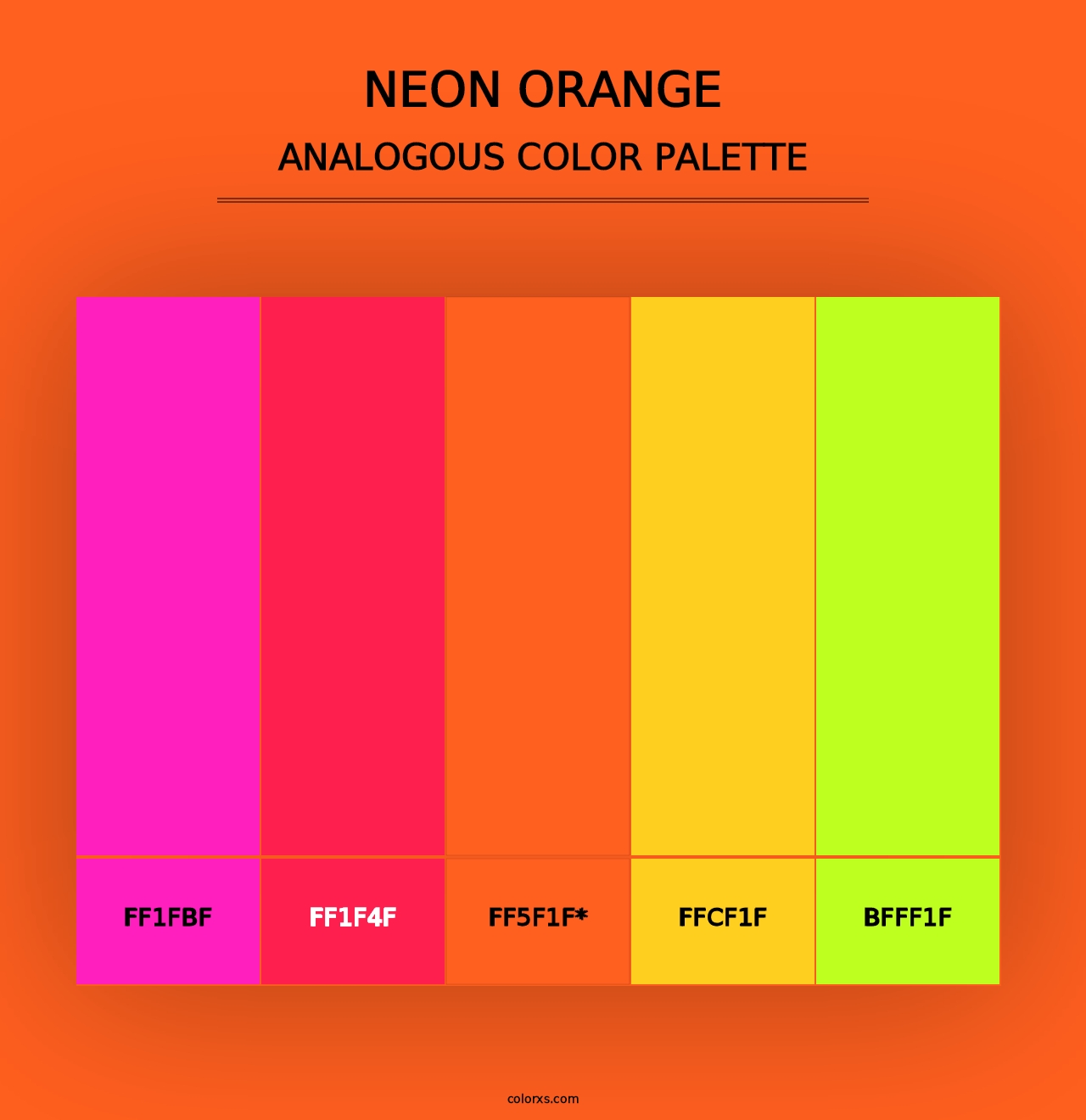 Neon Orange - Analogous Color Palette