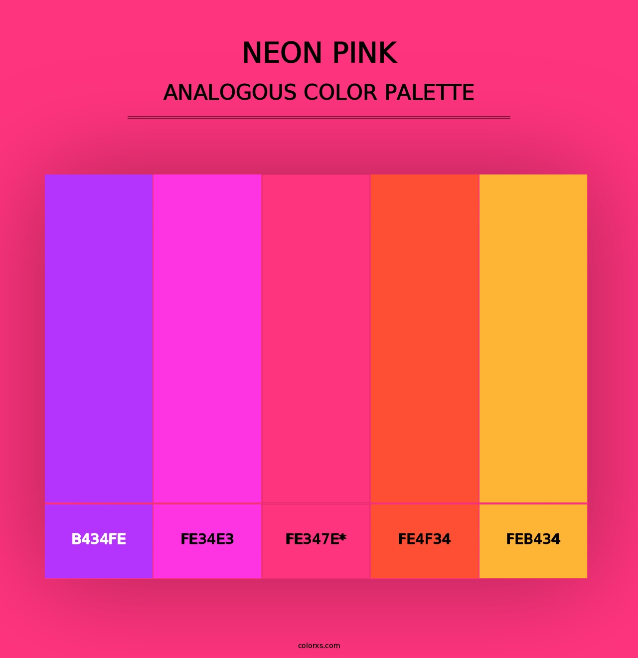 Neon Pink - Analogous Color Palette