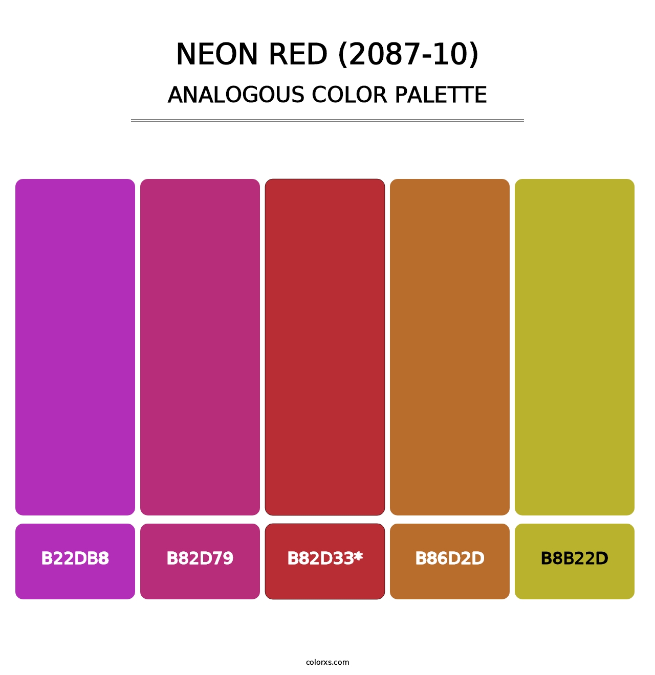 Neon Red (2087-10) - Analogous Color Palette