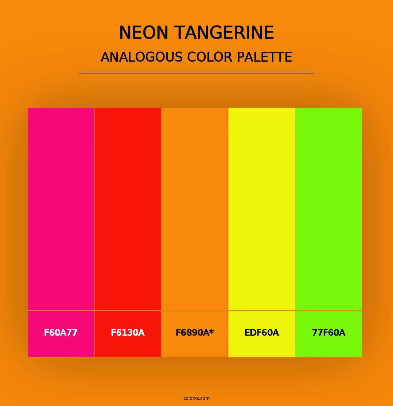 Neon Tangerine - Analogous Color Palette