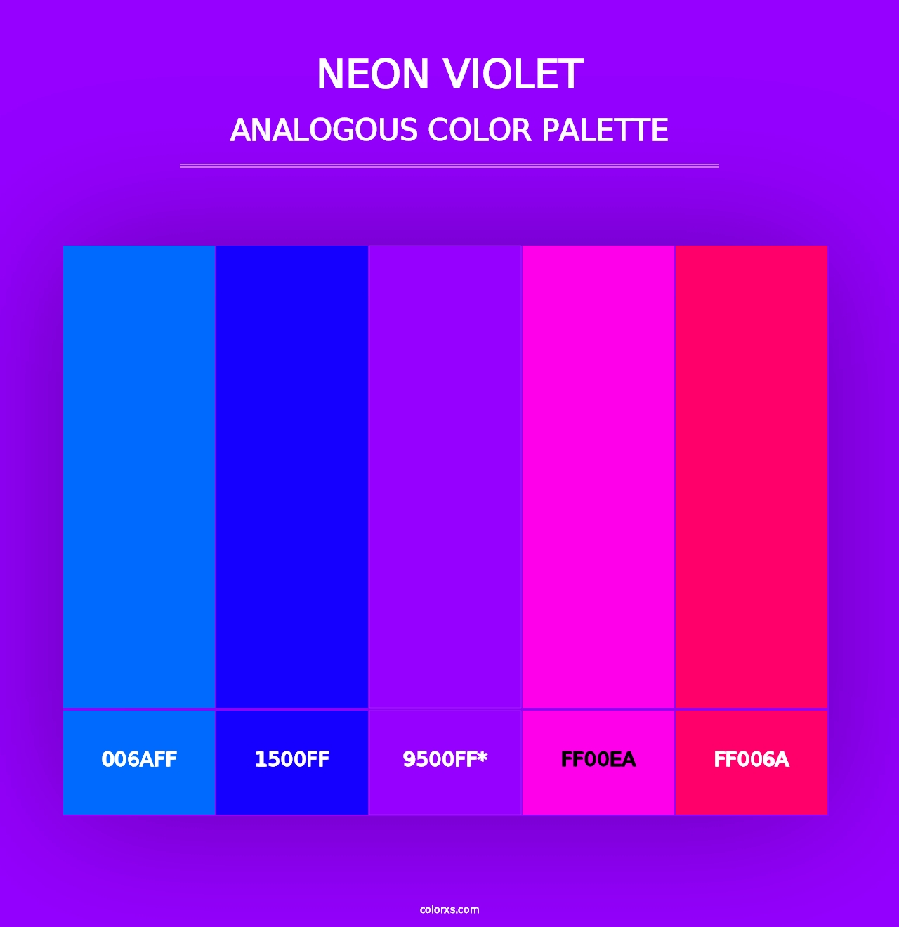 Neon Violet - Analogous Color Palette