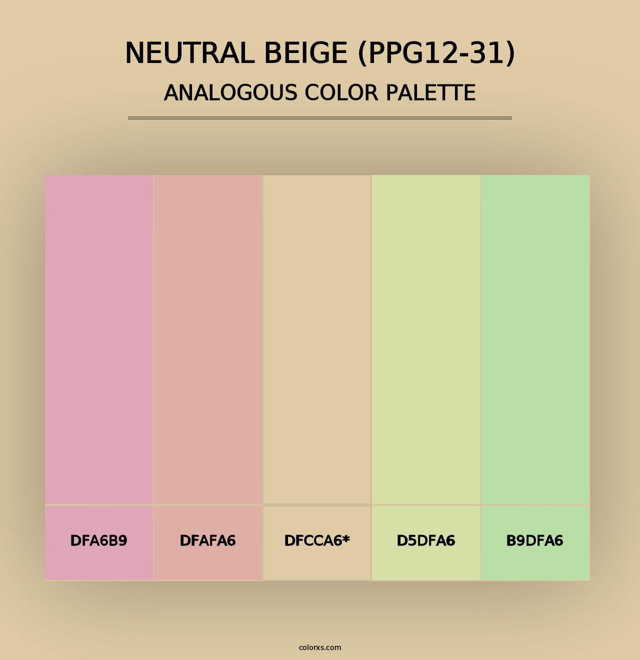 Neutral Beige (PPG12-31) - Analogous Color Palette