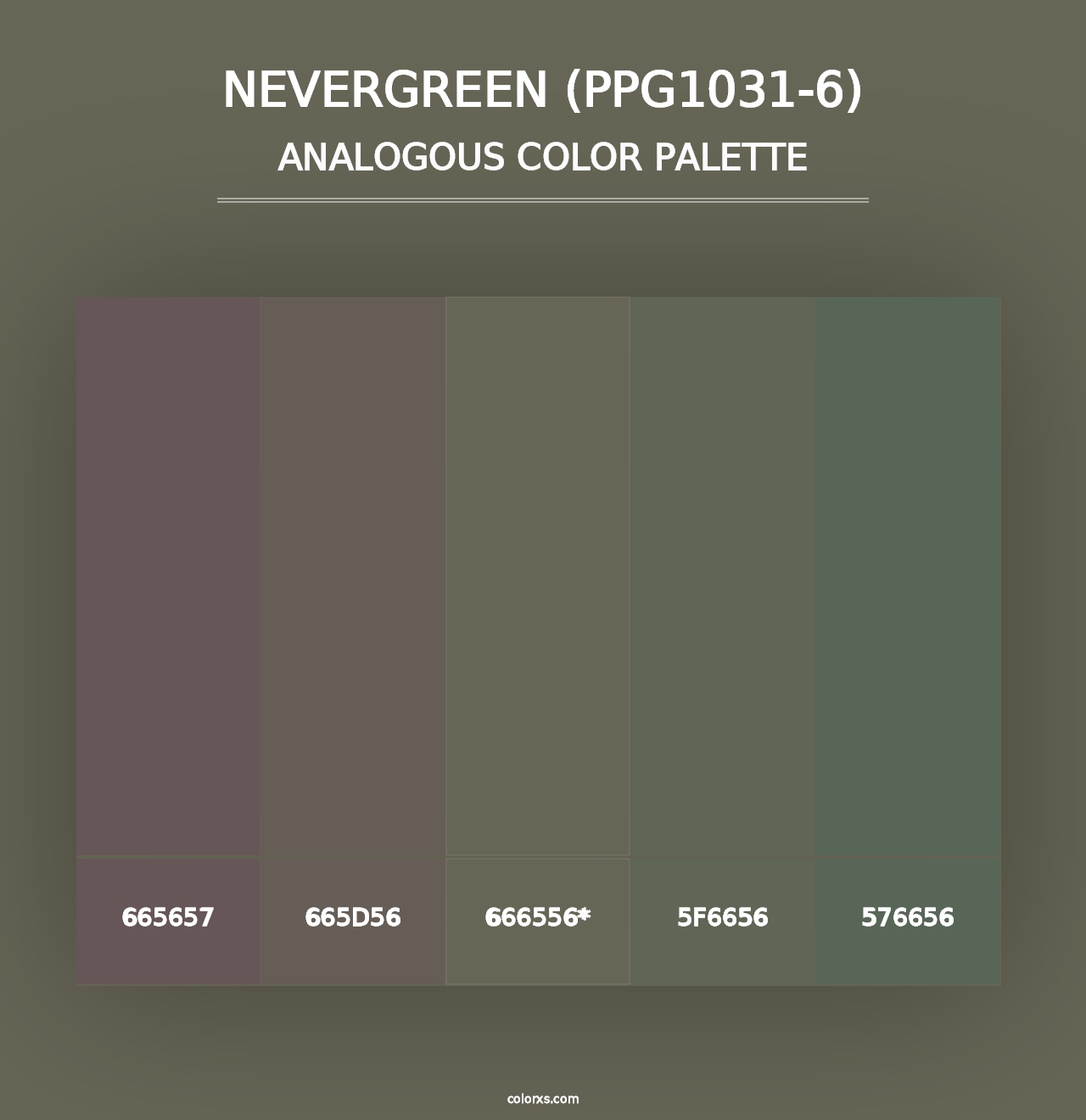 Nevergreen (PPG1031-6) - Analogous Color Palette