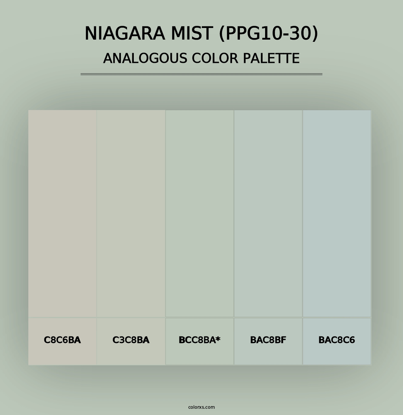 Niagara Mist (PPG10-30) - Analogous Color Palette