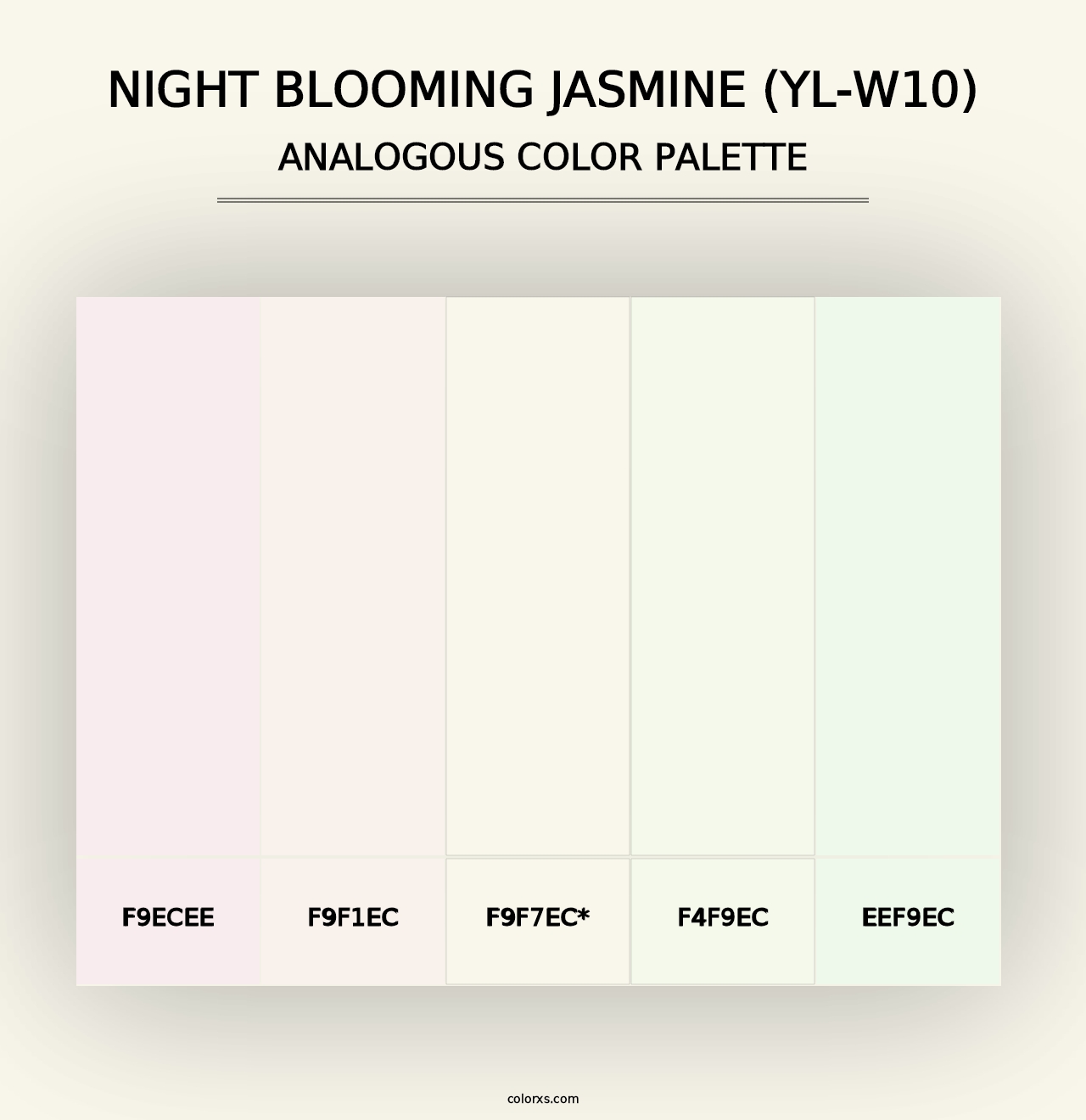 Night Blooming Jasmine (YL-W10) - Analogous Color Palette