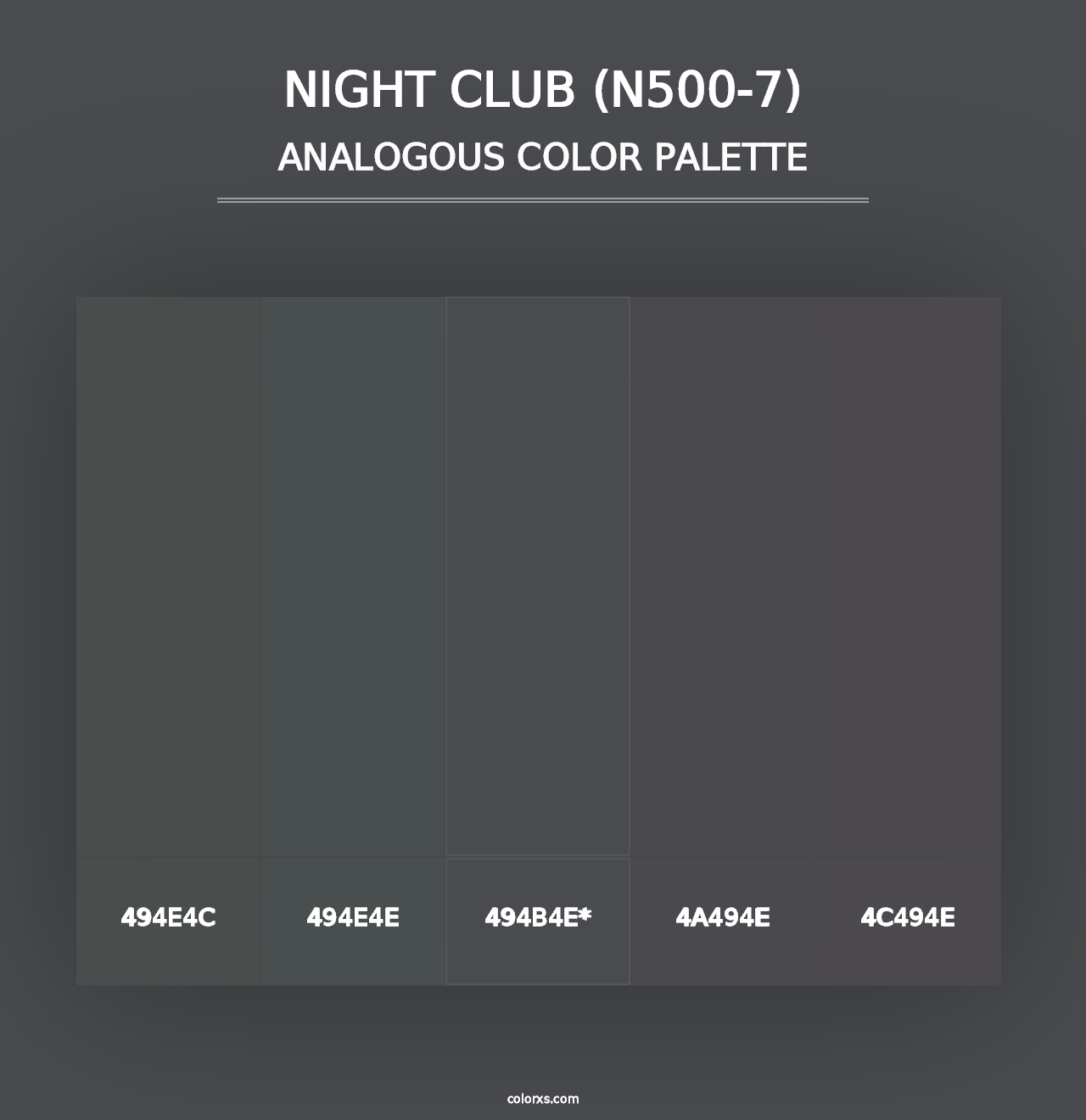 Night Club (N500-7) - Analogous Color Palette