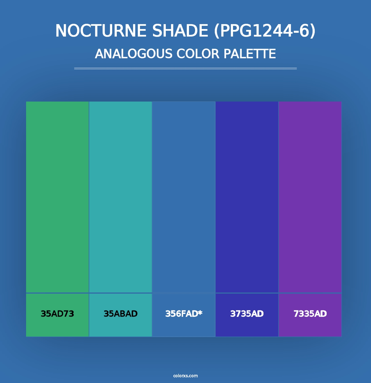 Nocturne Shade (PPG1244-6) - Analogous Color Palette