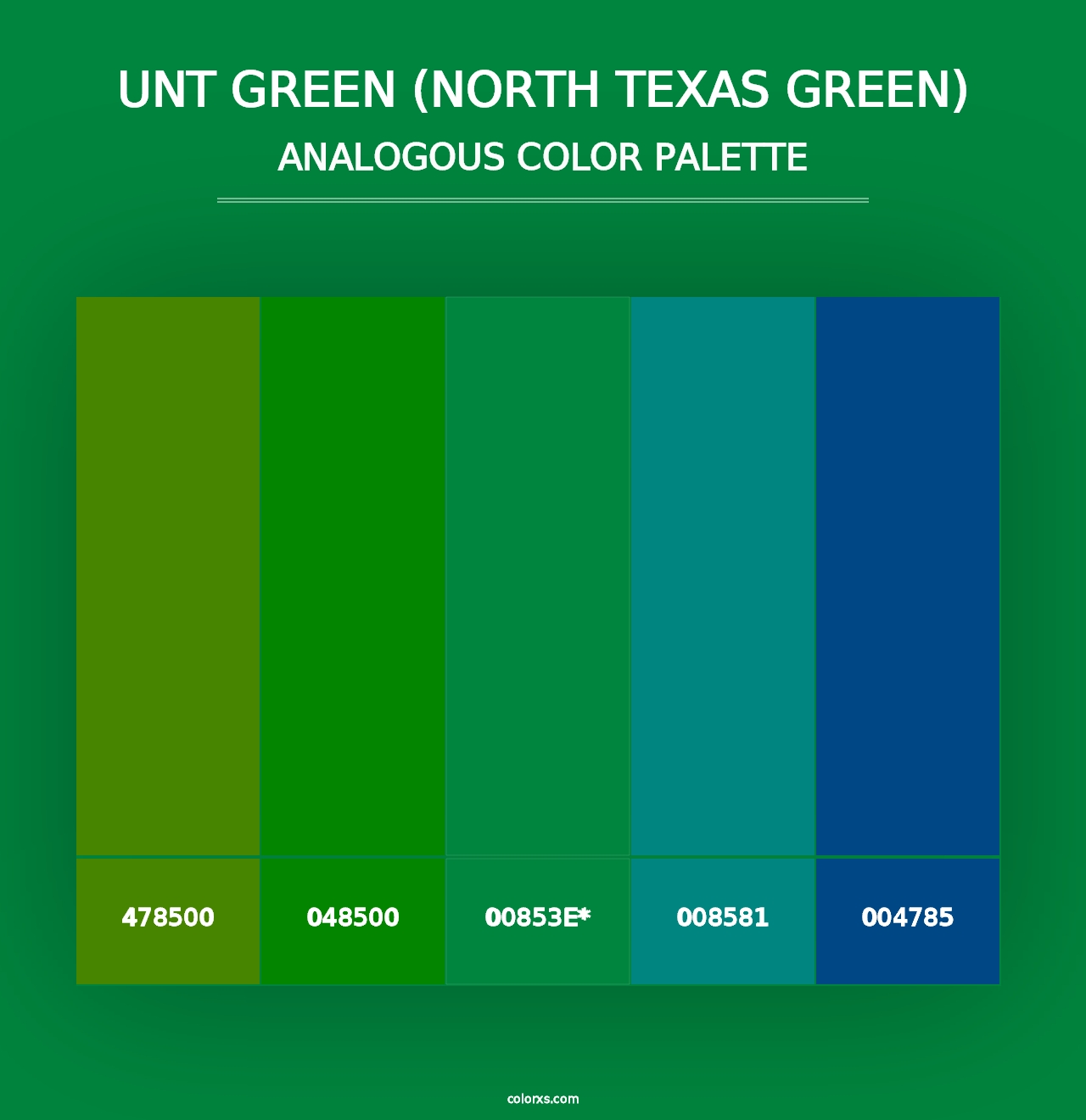 UNT Green (North Texas Green) - Analogous Color Palette