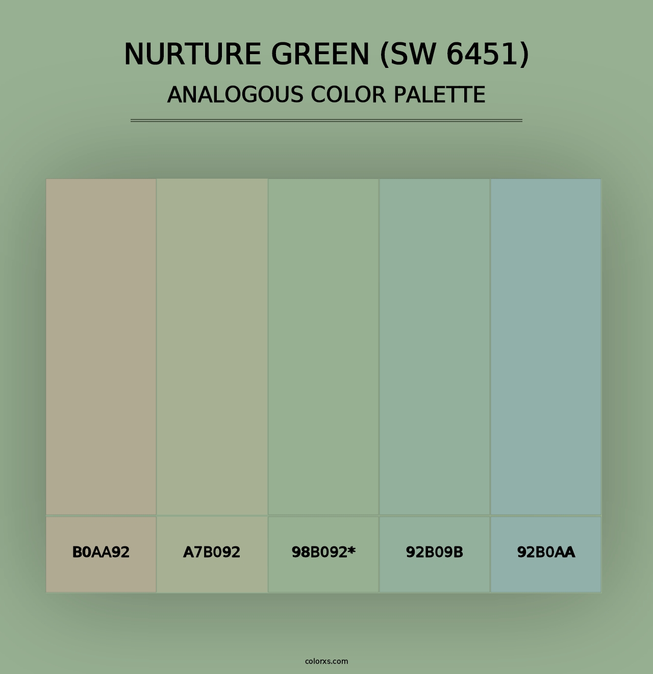 Nurture Green (SW 6451) - Analogous Color Palette