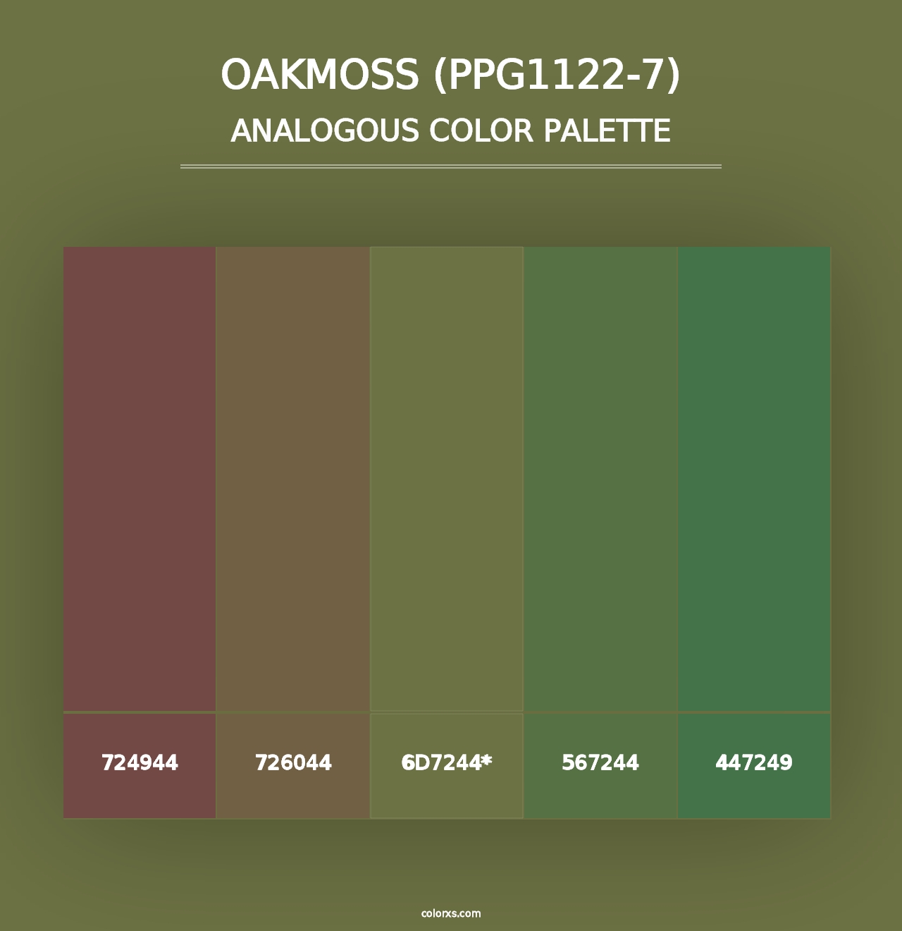 Oakmoss (PPG1122-7) - Analogous Color Palette