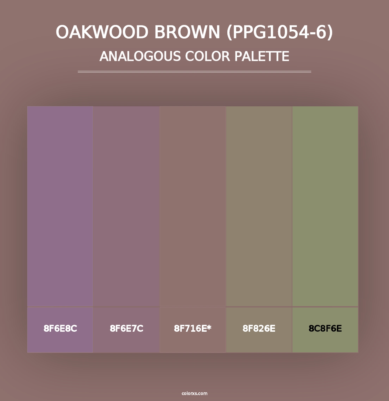 Oakwood Brown (PPG1054-6) - Analogous Color Palette