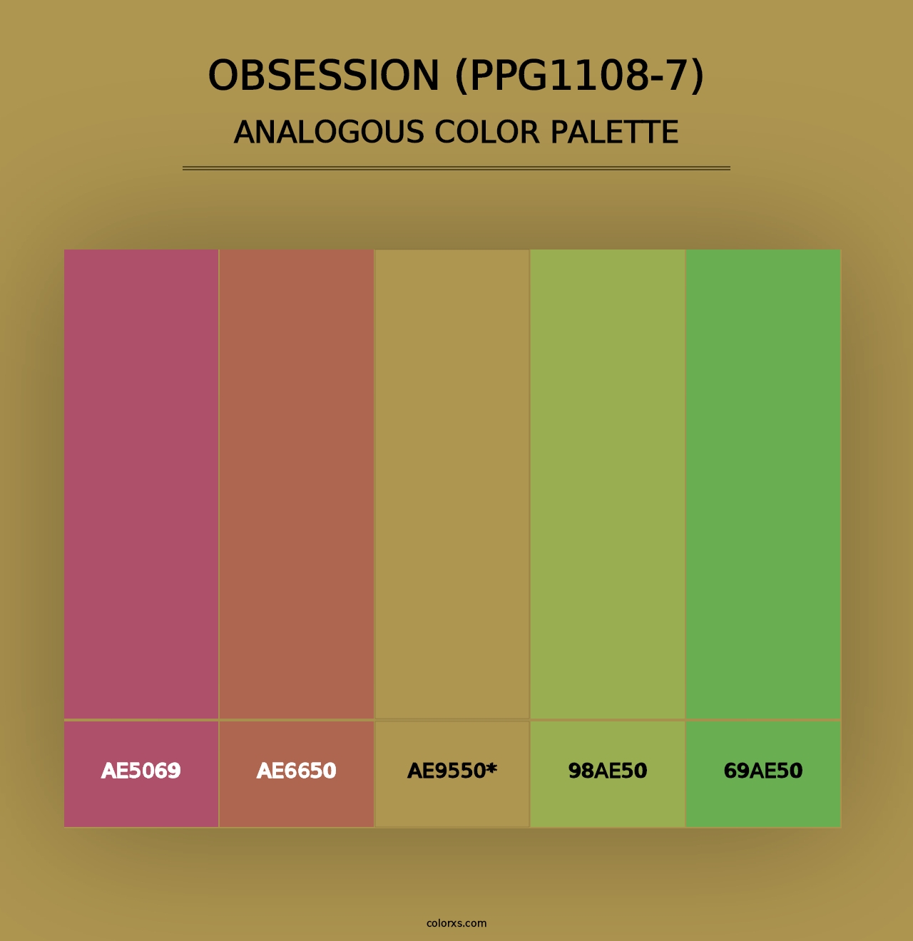 Obsession (PPG1108-7) - Analogous Color Palette