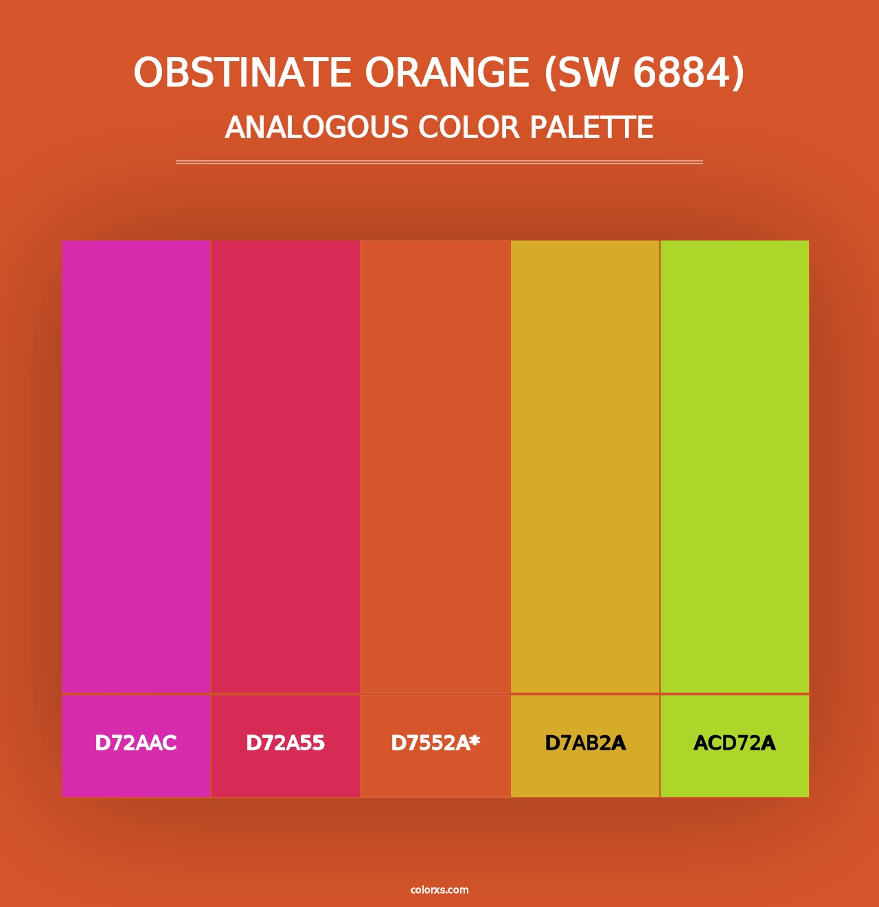 Obstinate Orange (SW 6884) - Analogous Color Palette