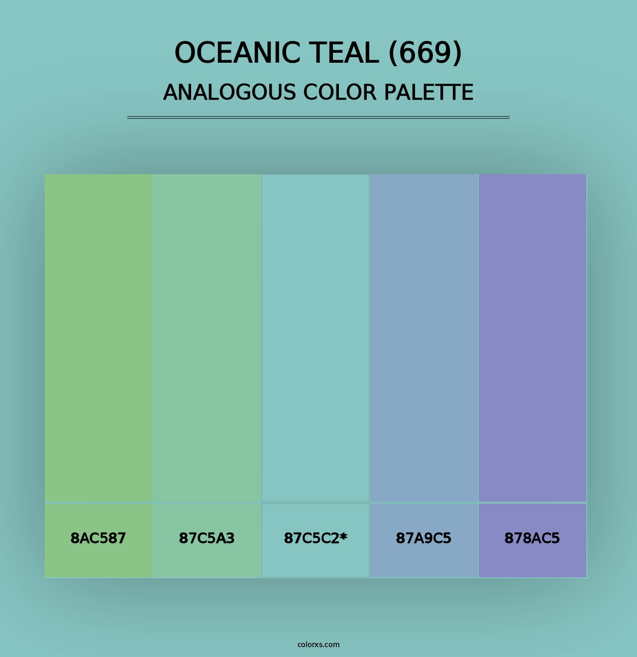 Oceanic Teal (669) - Analogous Color Palette